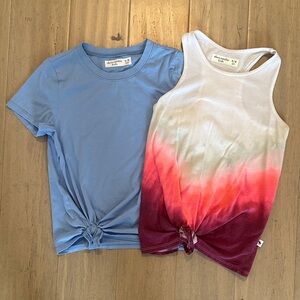 abercrombie kids Girls Blue Tee & White-Pink Ombre Tank Set